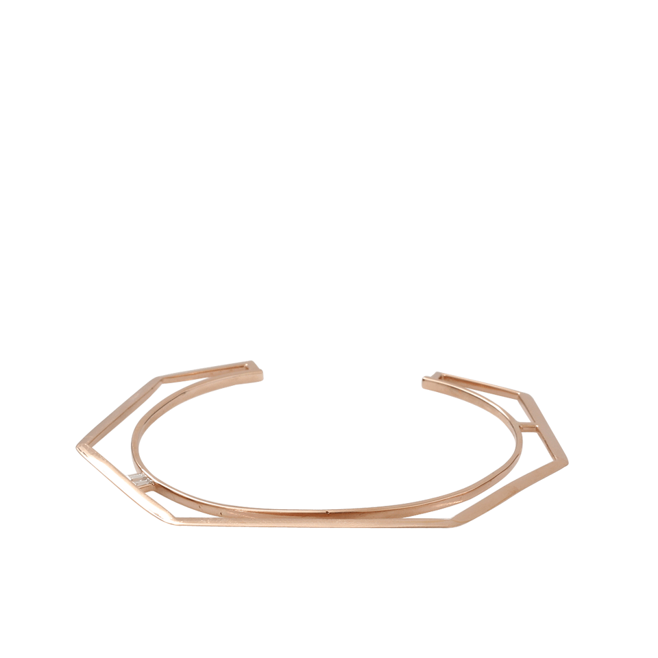 MONIQUE PEAN-Diamond Baguette Hexagonal Open Cuff-ROSE GOLD