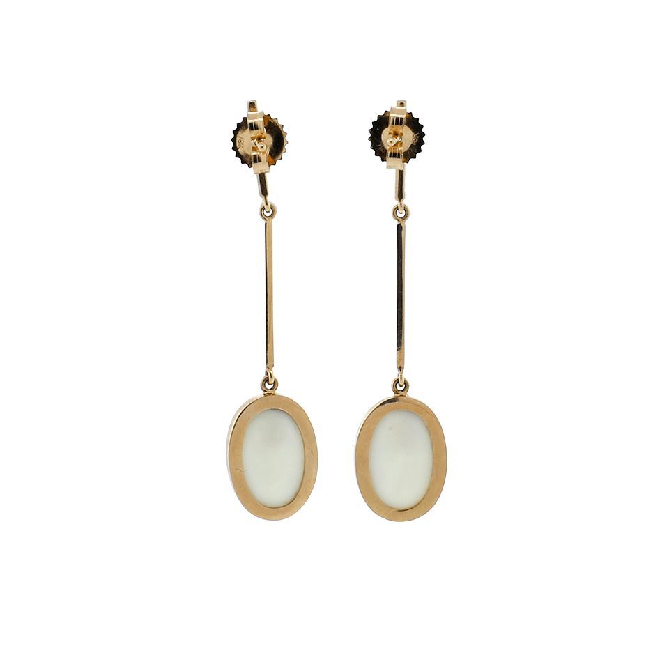 MONIQUE PEAN-Cream Fossilized Walrus Ivory And Diamond Baguette Earrings-ROSE GOLD