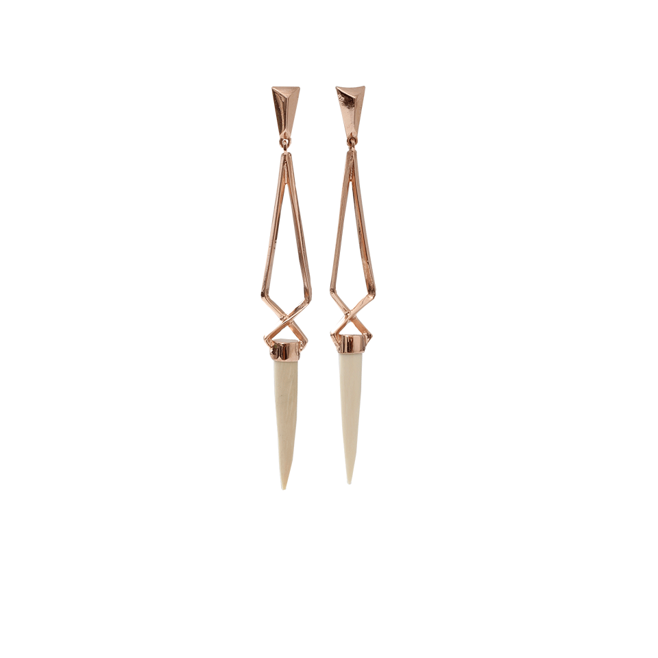 MONIQUE PEAN-Fossilized Crossover Earrings-ROSE GOLD