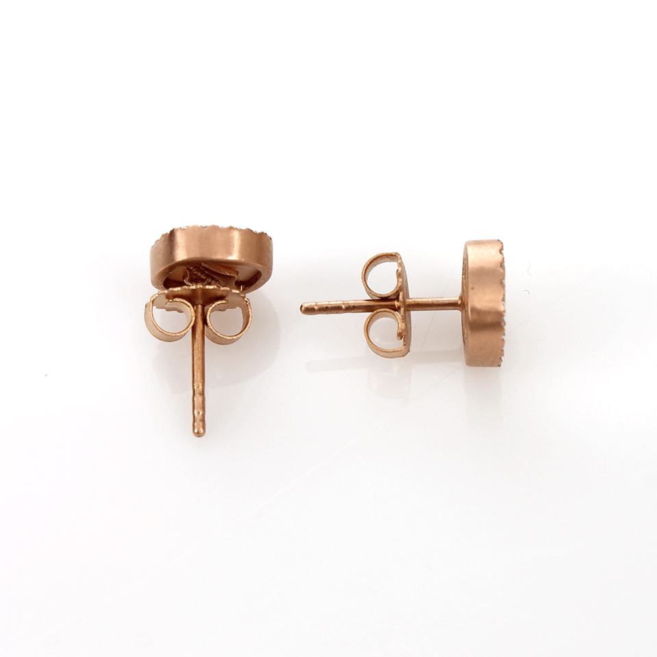 MONIQUE PEAN-Fossilized Woolly Mammoth Stud Earrings-ROSE GOLD