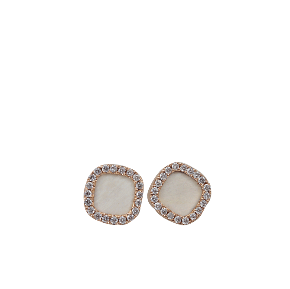 MONIQUE PEAN-Fossilized Woolly Mammoth Stud Earrings-ROSE GOLD