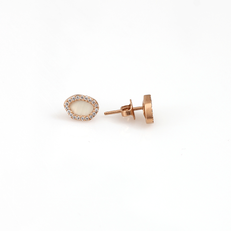 MONIQUE PEAN-Woolly Mammoth Diamond Stud Earrings-ROSE GOLD
