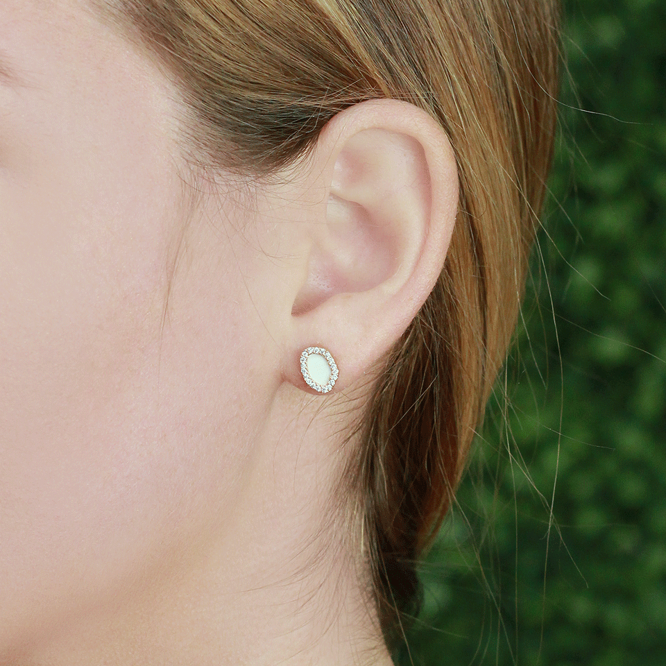 MONIQUE PEAN-Woolly Mammoth Diamond Stud Earrings-ROSE GOLD