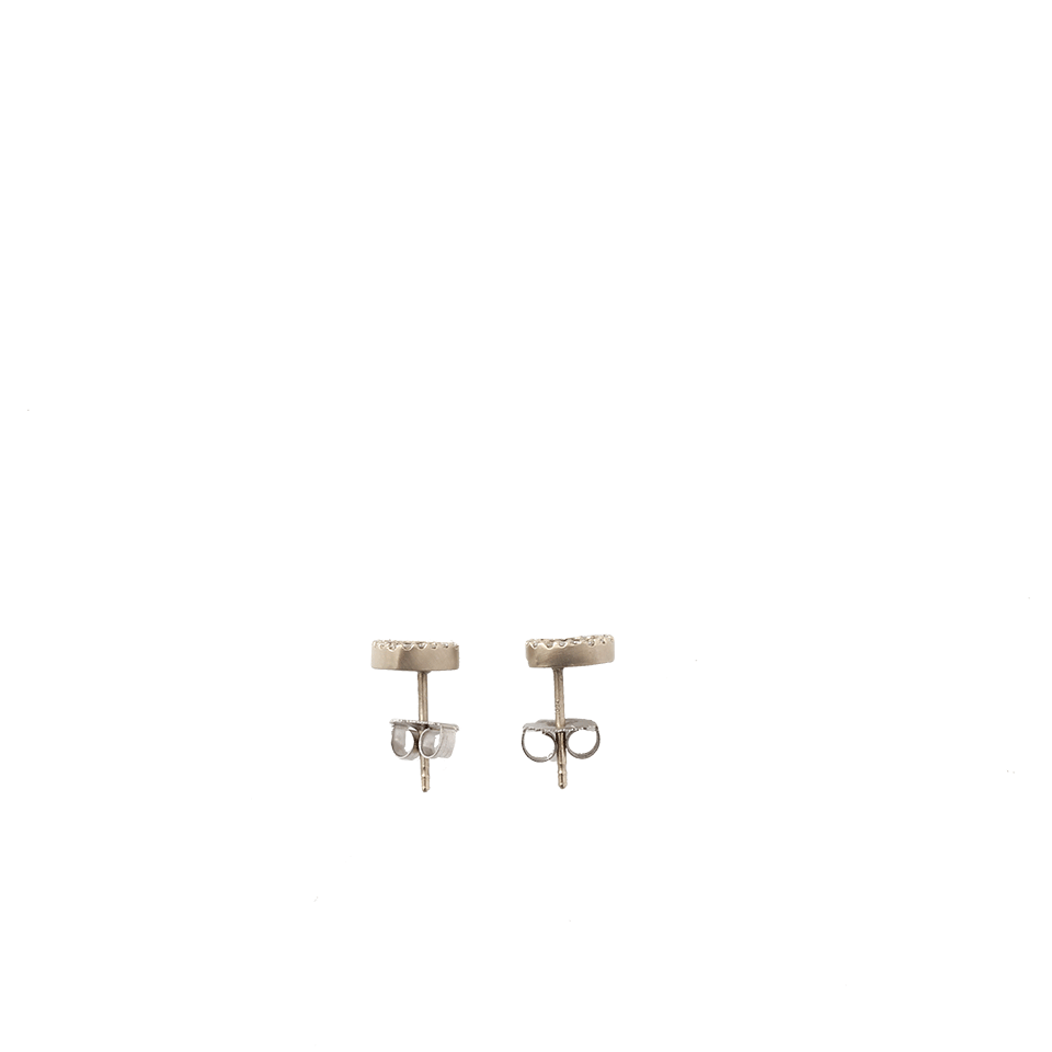 MONIQUE PEAN-Fossilized Dinosaur Bone Stud Earrings-WHITE GOLD