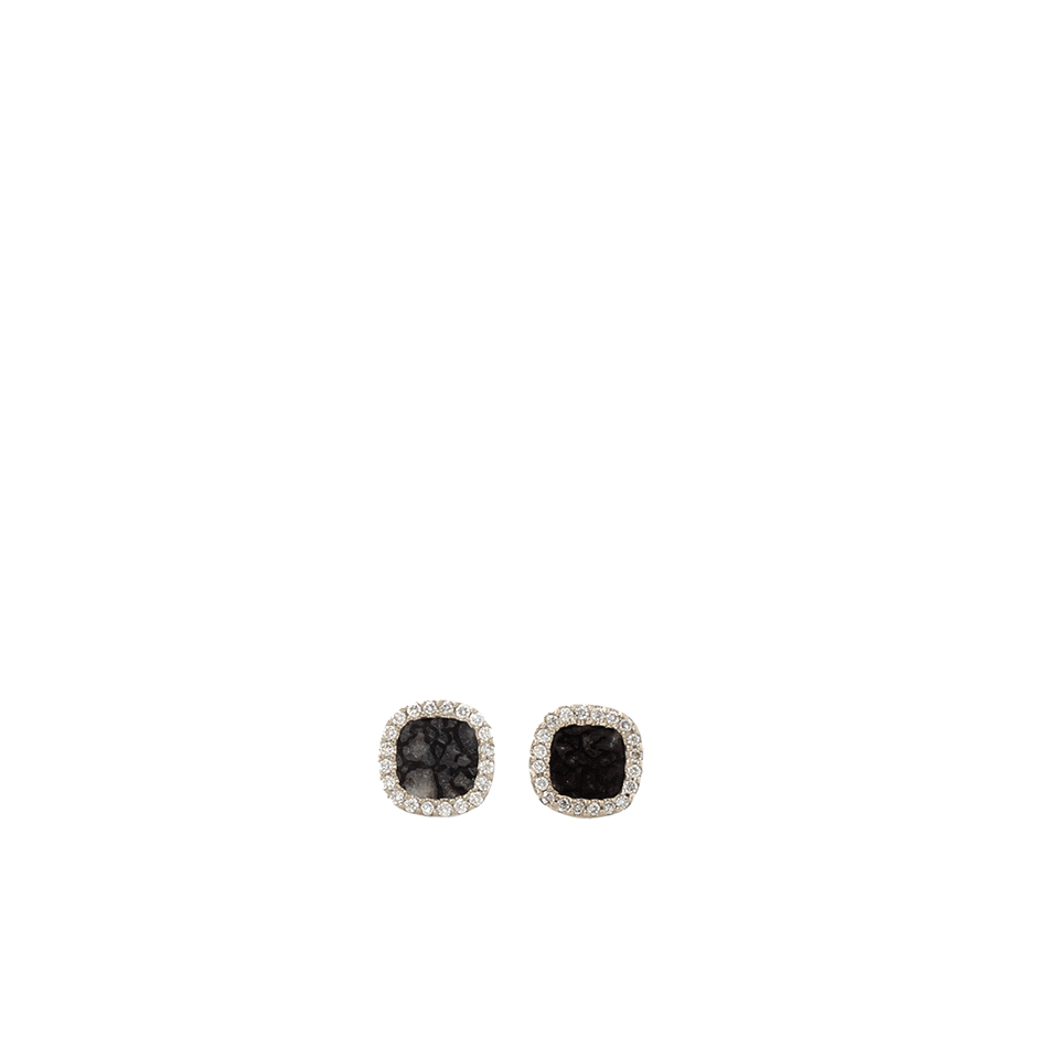 MONIQUE PEAN-Fossilized Dinosaur Bone Stud Earrings-WHITE GOLD