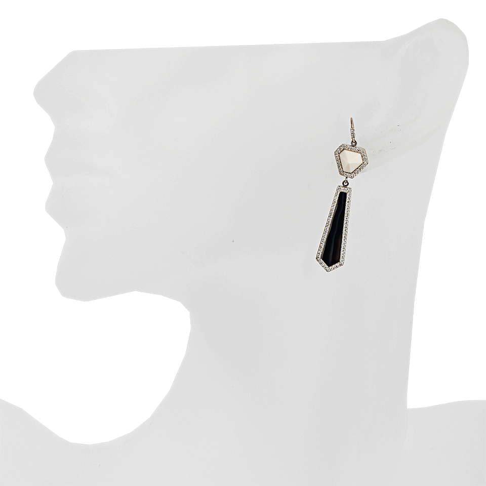 MONIQUE PEAN-Fossilized Woolly Mammoth Drop Earrings-WHITE GOLD