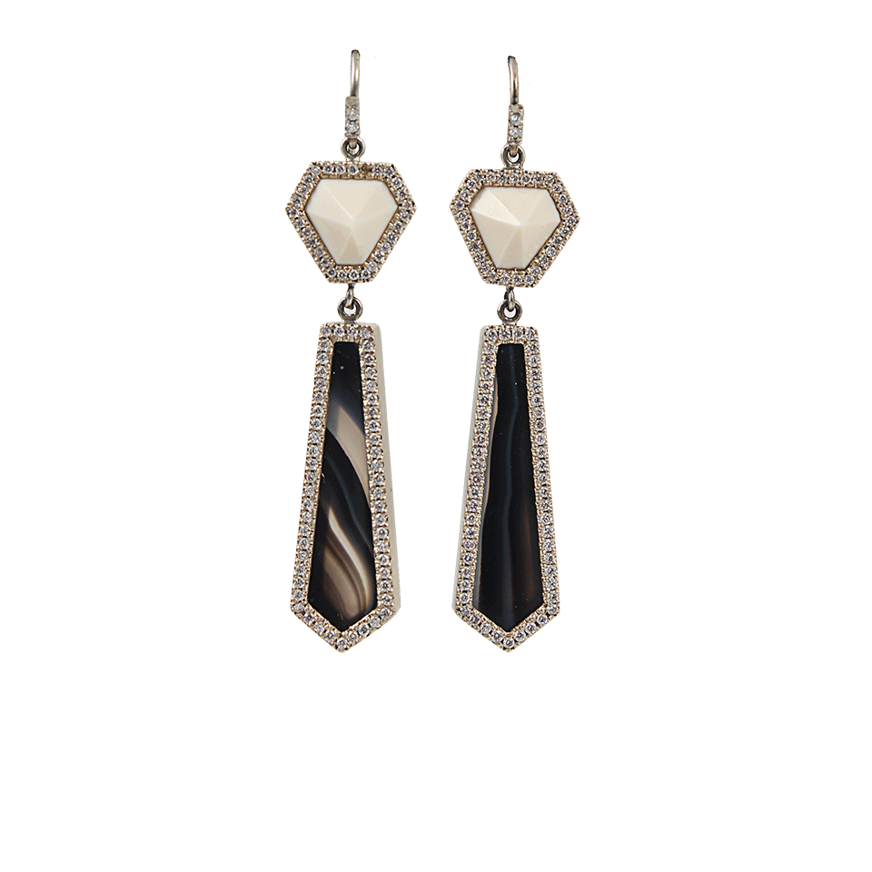 MONIQUE PEAN-Fossilized Woolly Mammoth Drop Earrings-WHITE GOLD