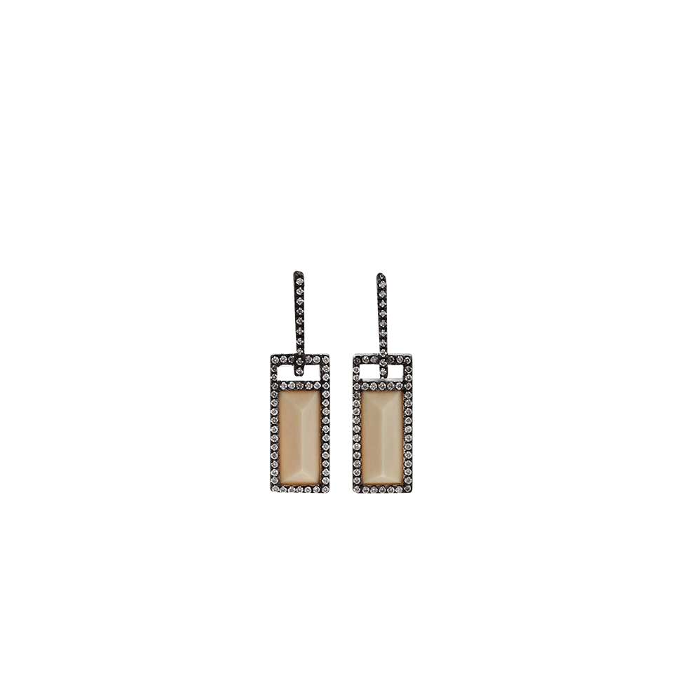 MONIQUE PEAN-Fossilized Woolly Mammoth Earrings-WHITE GOLD