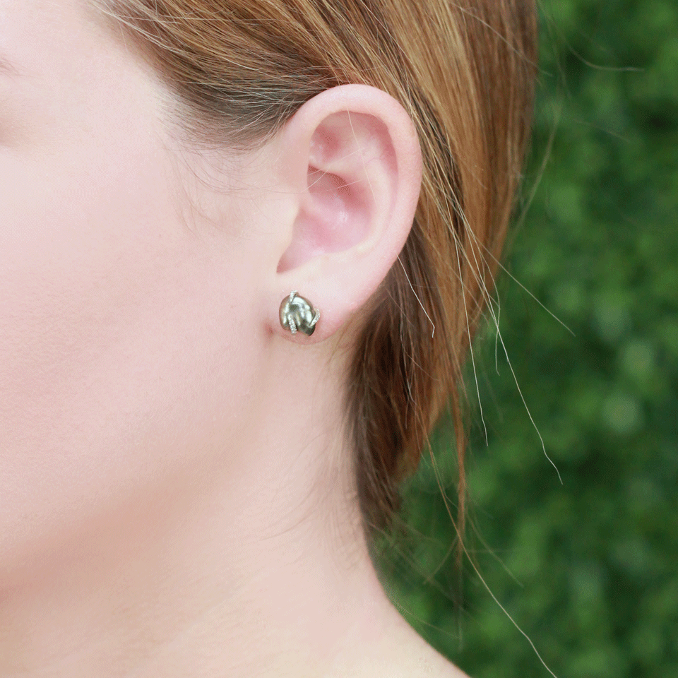 MONIQUE PEAN-Sustainable South Sea Pearl Studs-WHITE GOLD