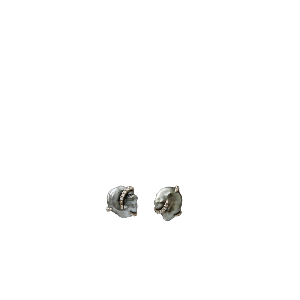 MONIQUE PEAN-Sustainable South Sea Pearl Studs-WHITE GOLD