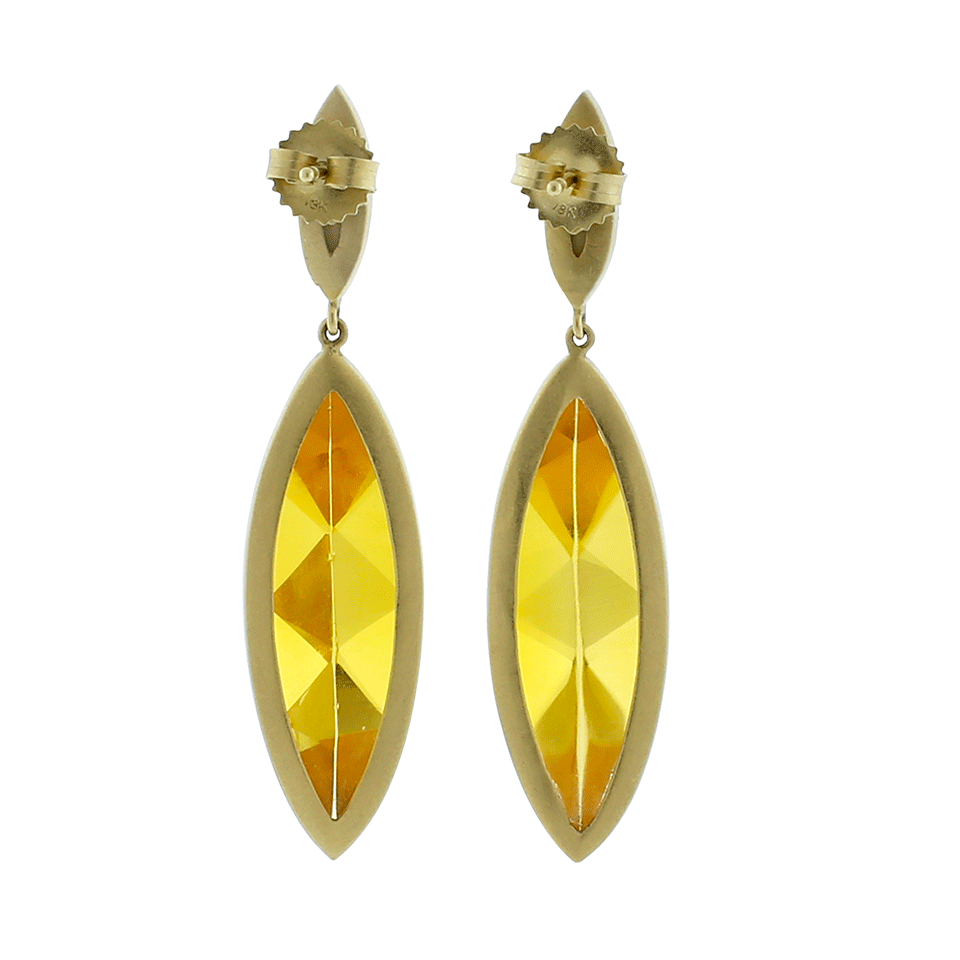 MONIQUE PEAN-Citrine And Grey Sunburst Fossilized Walrus Ivory-YELLOW GOLD
