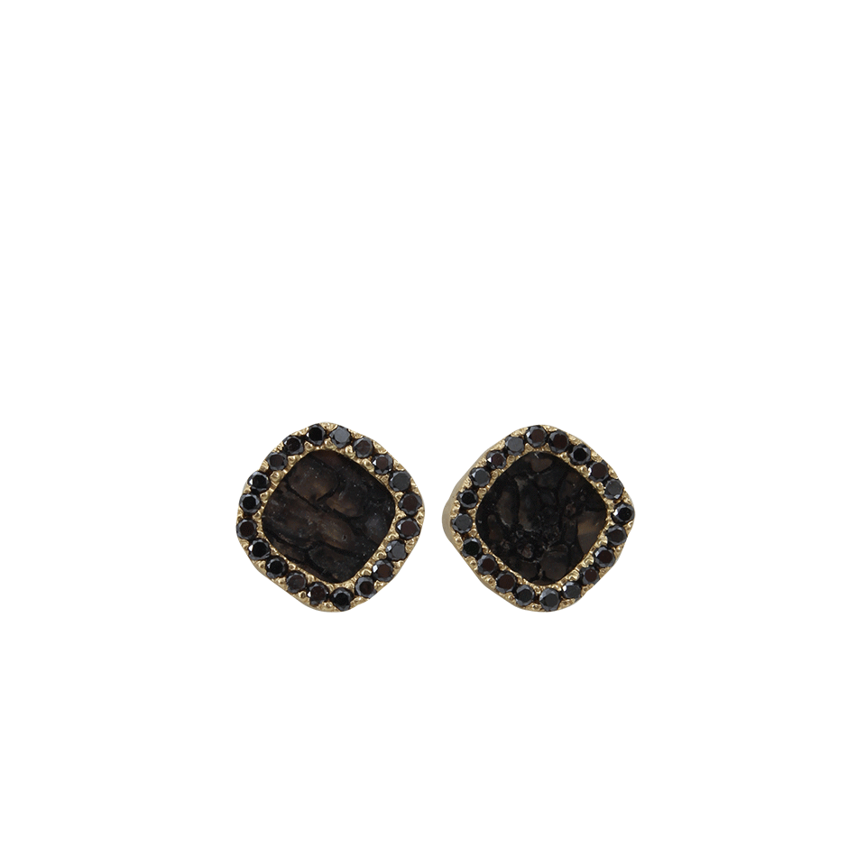 MONIQUE PEAN-Fossilized Dinosaur Bone Earrings-YELLOW GOLD