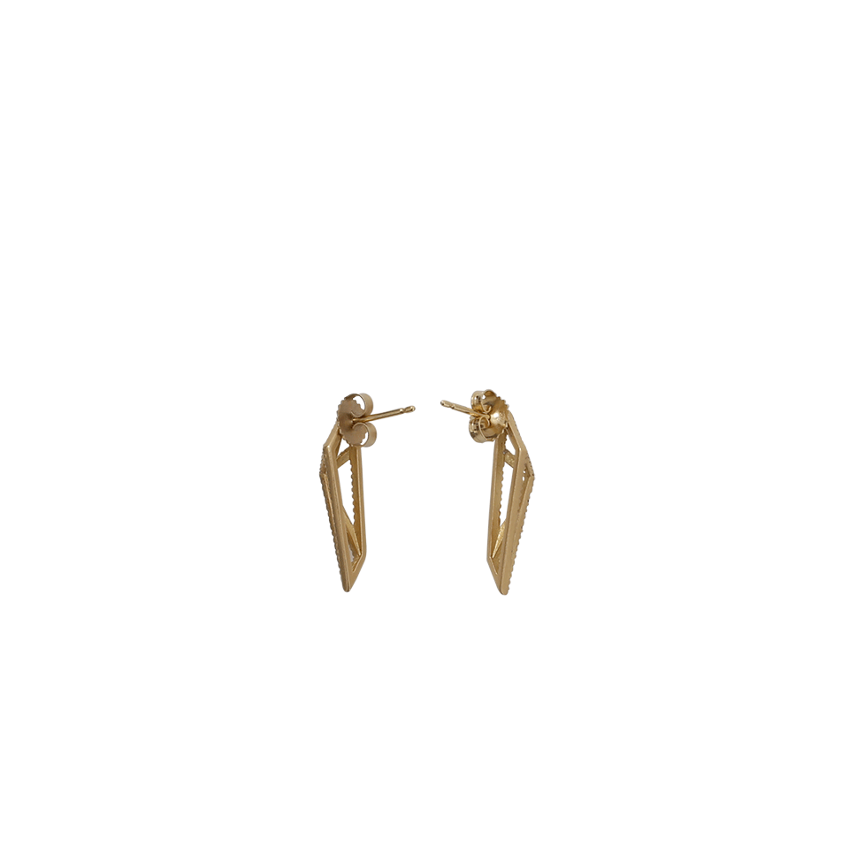 MONIQUE PEAN-Geometric Signature Cage Earrings-YELLOW GOLD