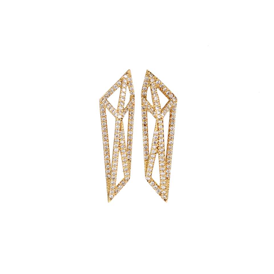MONIQUE PEAN-Geometric Signature Cage Earrings-YELLOW GOLD