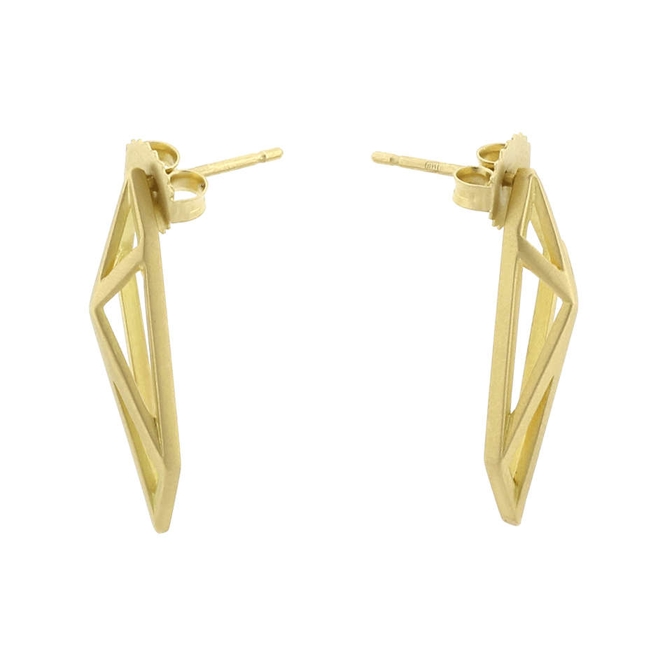 MONIQUE PEAN-Geometric Signature Open Cage Earrings-YELLOW GOLD