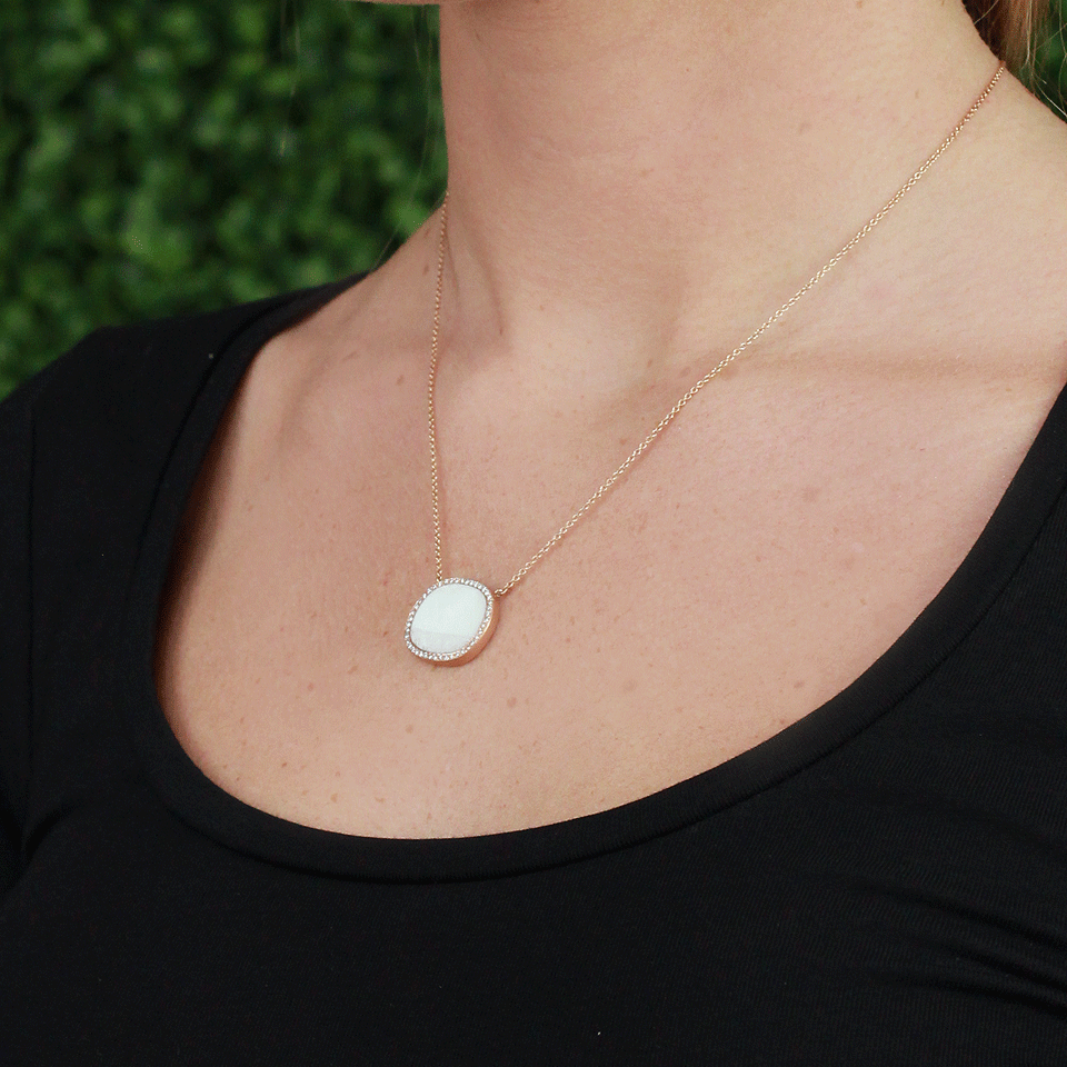 MONIQUE PEAN-Cream Walrus Ivory Necklace-ROSE GOLD