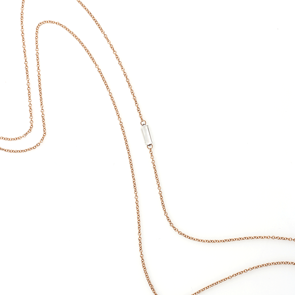 MONIQUE PEAN-Grey Ombre Walrus Geometric Necklace-ROSE GOLD