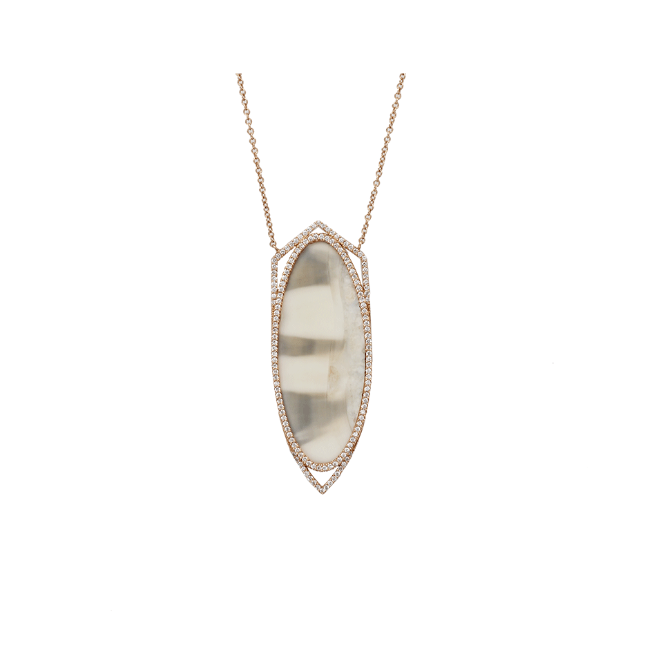 MONIQUE PEAN-Grey Ombre Walrus Geometric Necklace-ROSE GOLD
