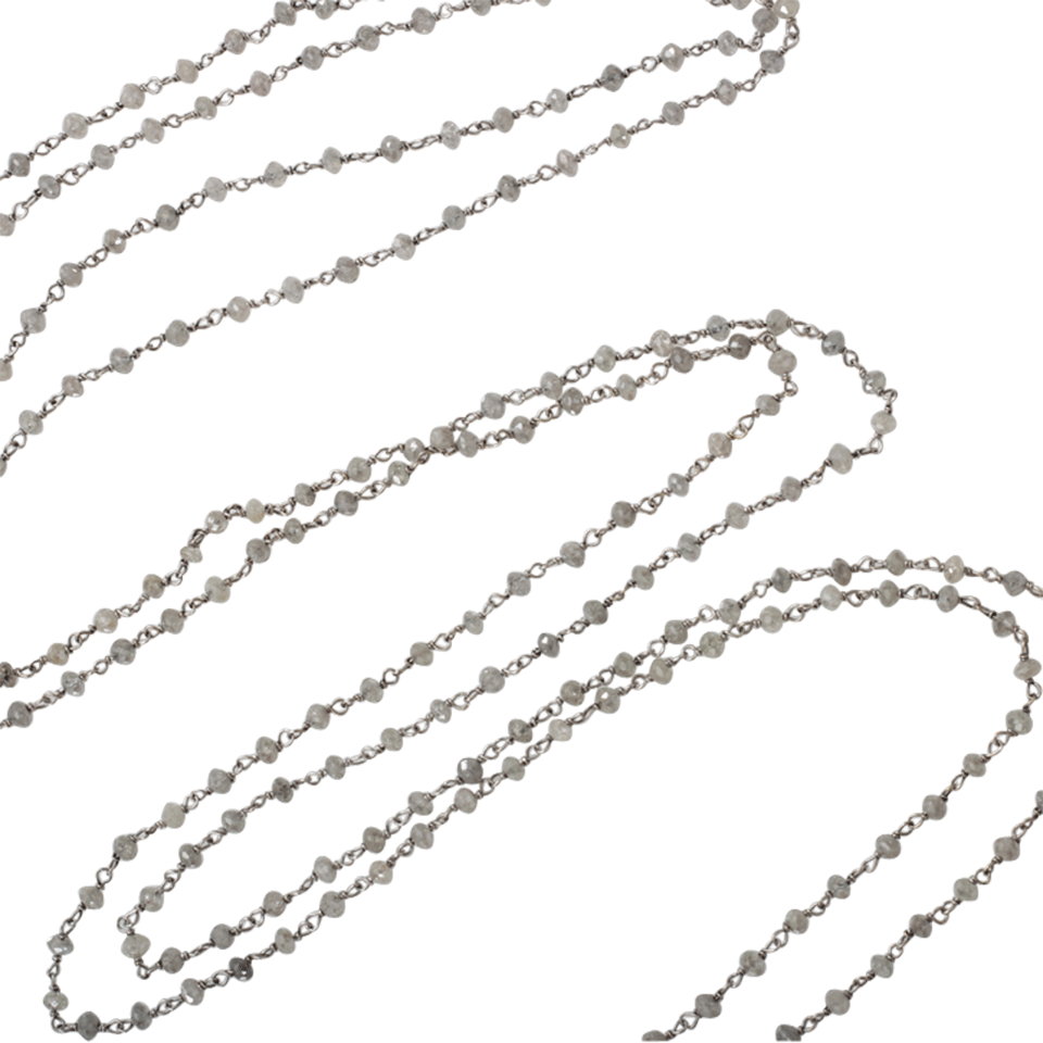 MONIQUE PEAN-Grey Diamond Bead Wrap Necklace-WHITE GOLD