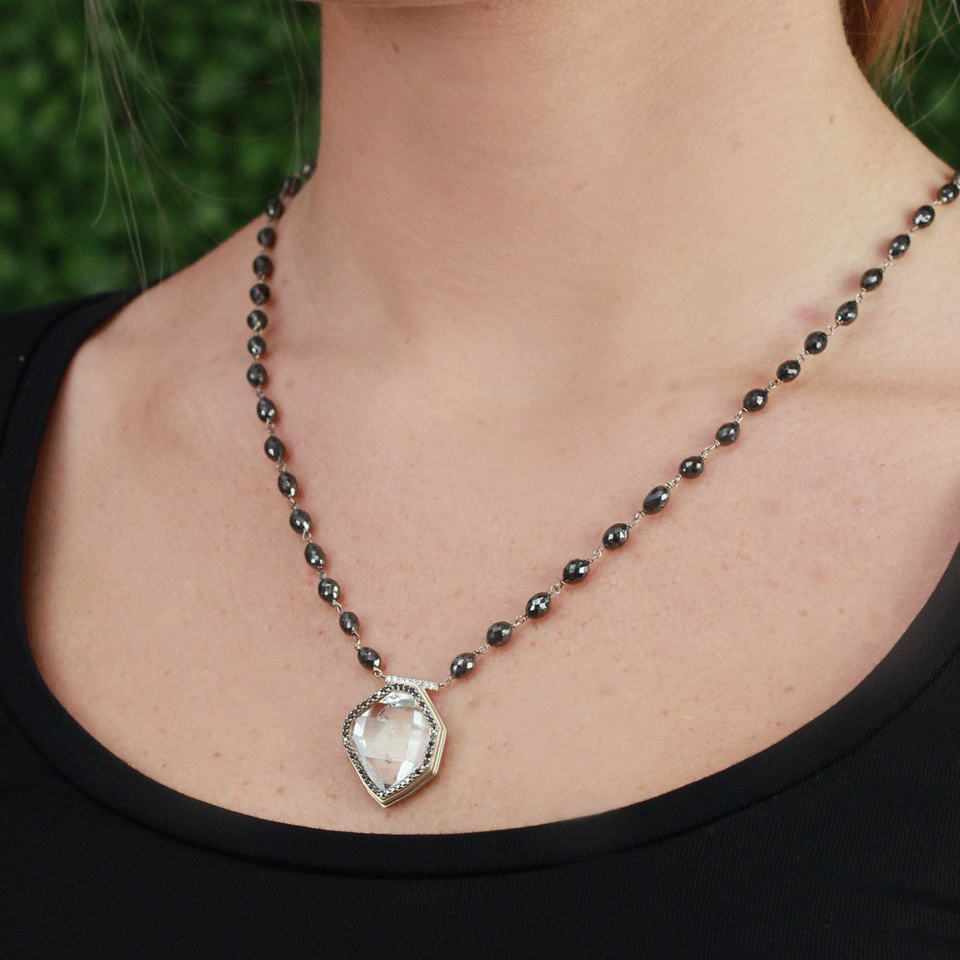 MONIQUE PEAN-Herkimer Diamond Necklace-WHITE GOLD