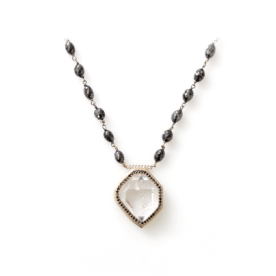 MONIQUE PEAN-Herkimer Diamond Necklace-WHITE GOLD