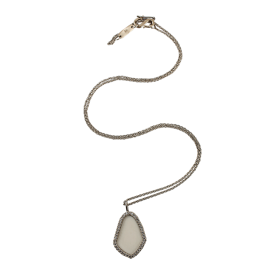 MONIQUE PEAN-Fossilized Woolly Mammoth Slice and Pave Necklace-WHT GOLD