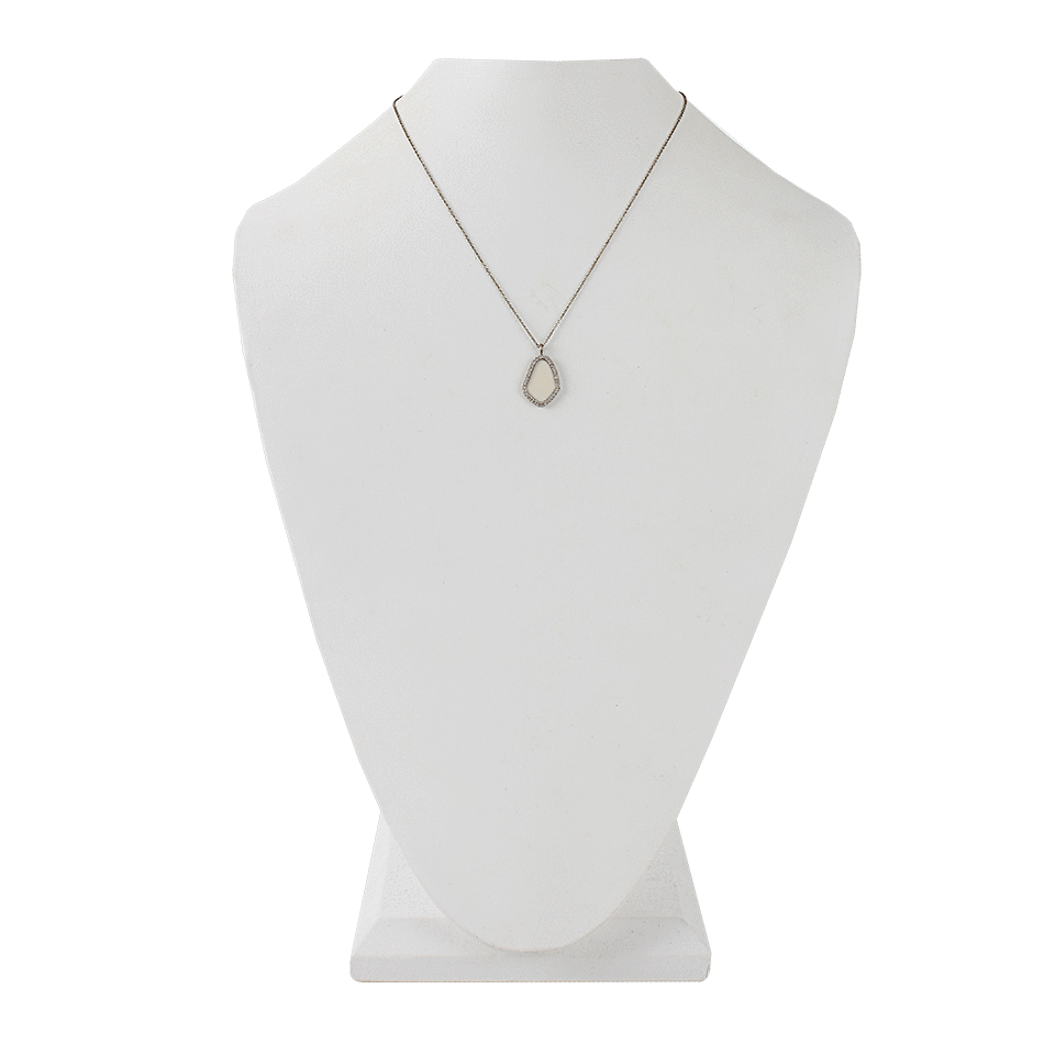 MONIQUE PEAN-Fossilized Woolly Mammoth Slice and Pave Necklace-WHT GOLD
