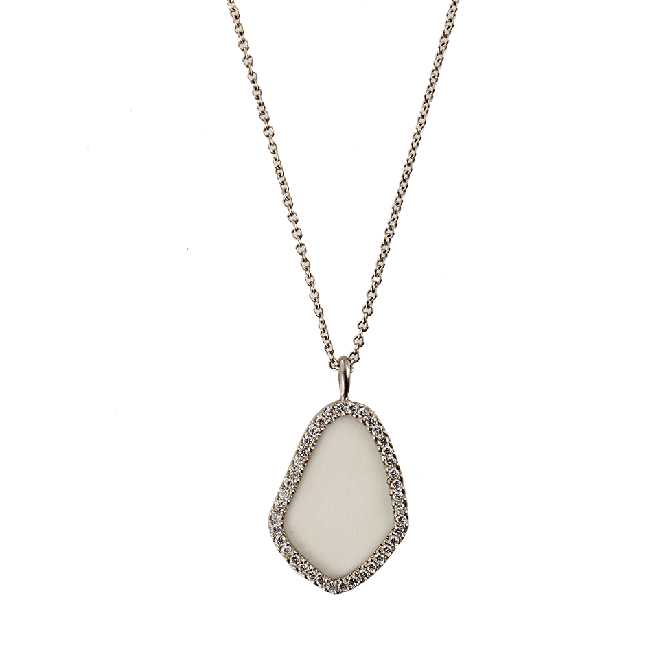 MONIQUE PEAN-Fossilized Woolly Mammoth Slice and Pave Necklace-WHT GOLD