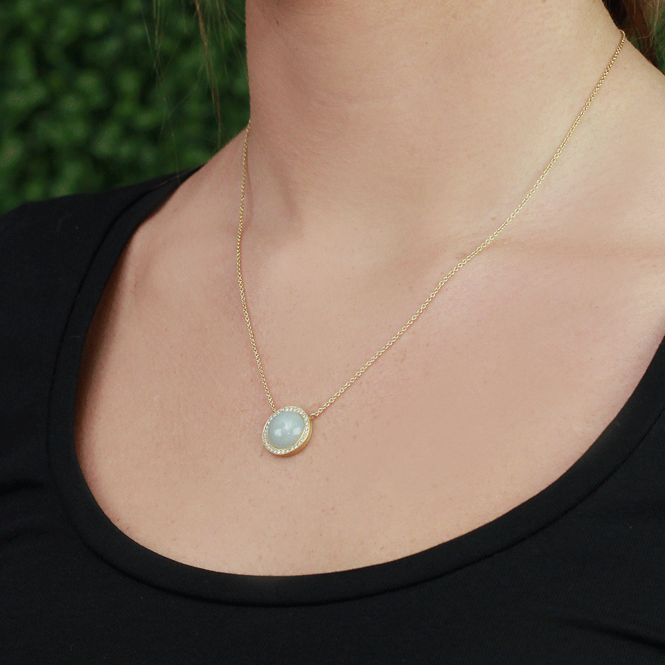 MONIQUE PEAN-Grey Guatemalan Jade Necklace-YELLOW GOLD