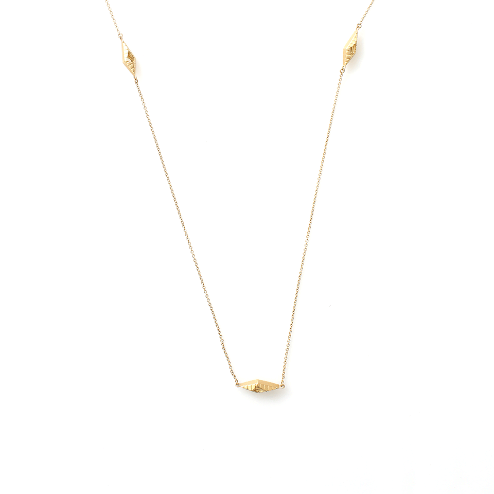 MONIQUE PEAN-Open Pyramid Link Station Necklace-YELLOW GOLD