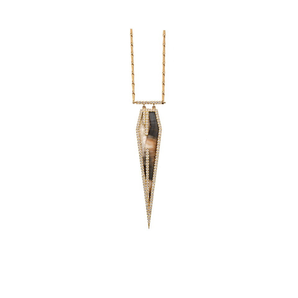 MONIQUE PEAN-Walrus Ivory Pentagon Necklace-YELLOW GOLD