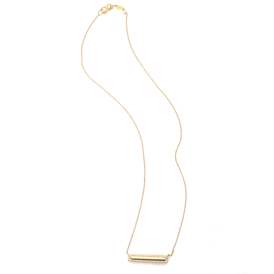 MONIQUE PEAN-White Diamond Bar Necklace-YELLOW GOLD