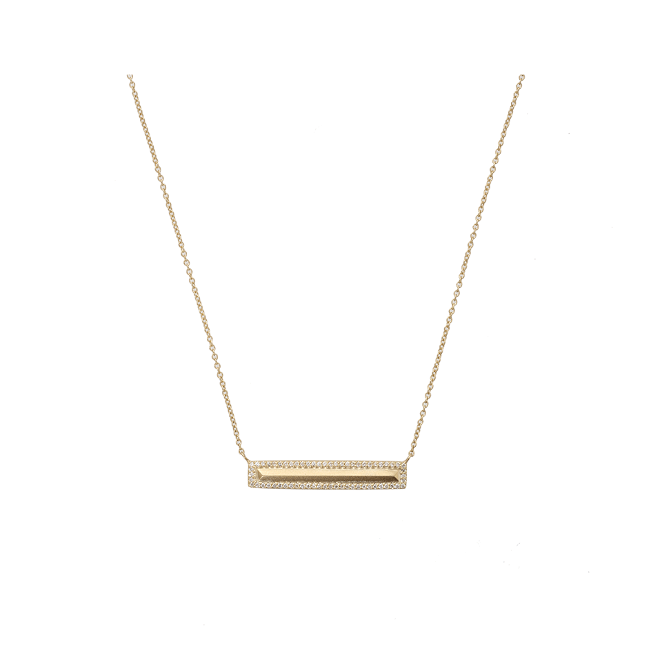 MONIQUE PEAN-White Diamond Bar Necklace-YELLOW GOLD