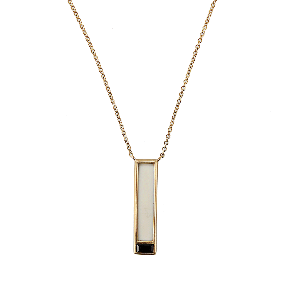 MONIQUE PEAN-Fossilized Woolly Mammoth and Black Onyx Pendant-YLW GOLD