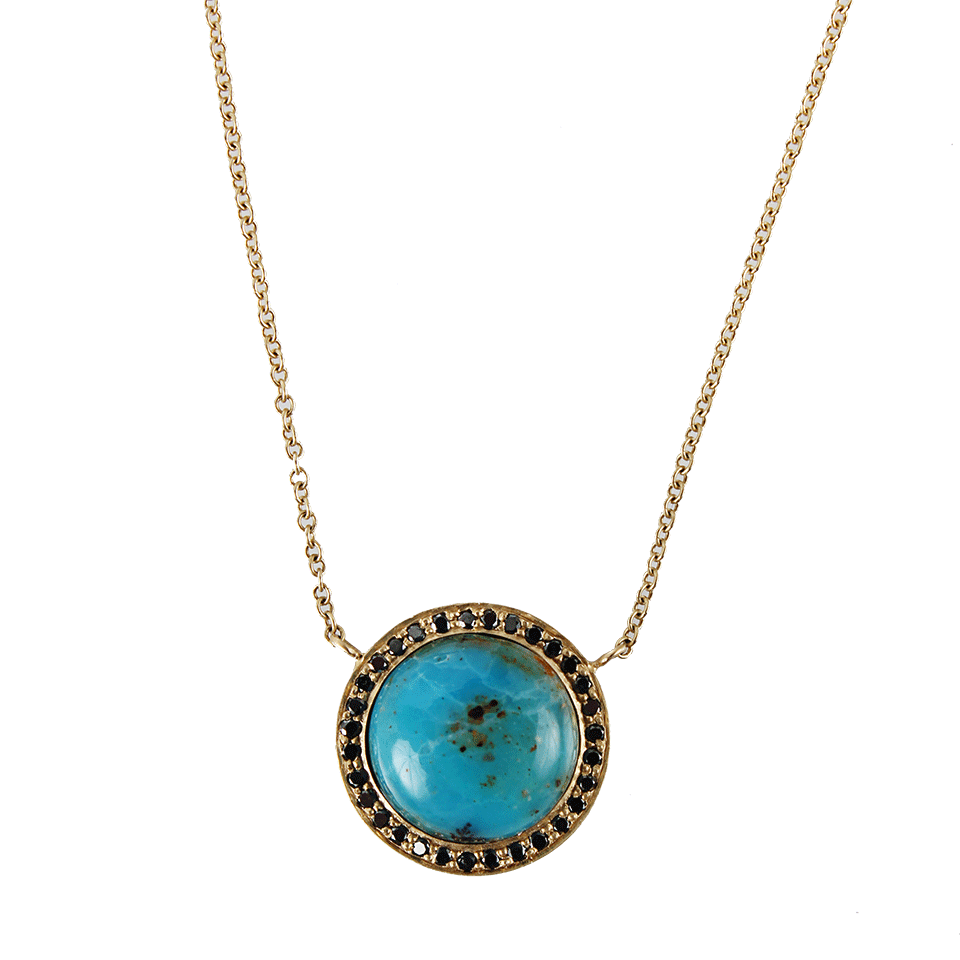 MONIQUE PEAN-Opalina and Black Diamond Cabochon Necklace-YLW GOLD
