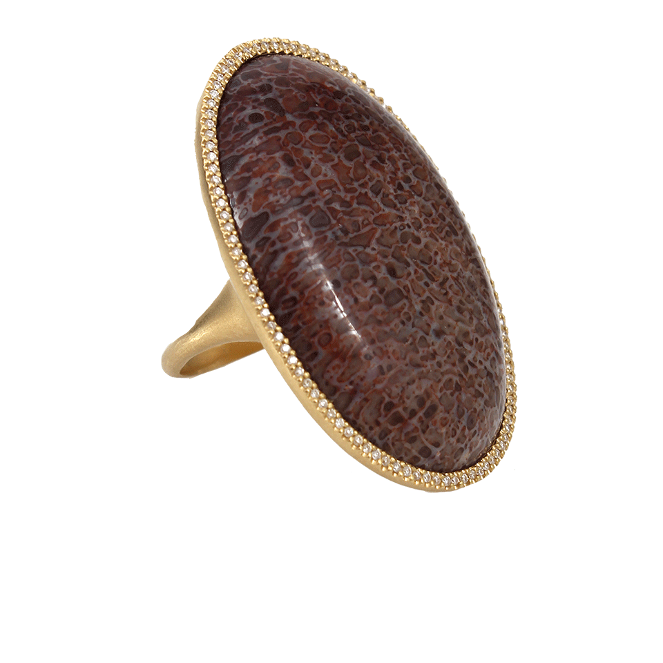 MONIQUE PEAN-Purple Fossilized Dinosaur Bone Ring-ROSE GOLD