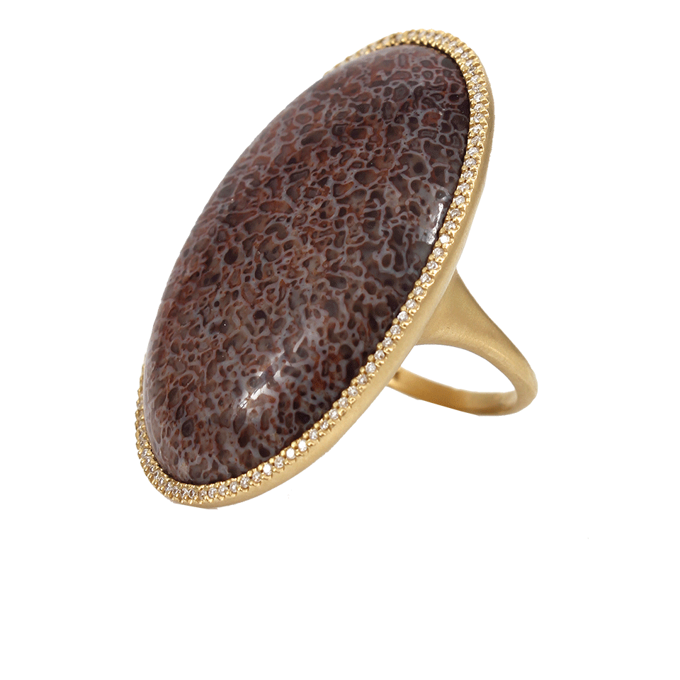 MONIQUE PEAN-Purple Fossilized Dinosaur Bone Ring-ROSE GOLD