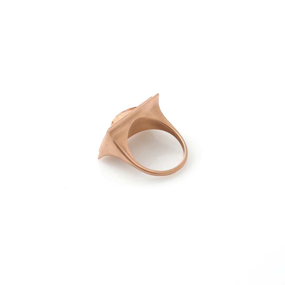 MONIQUE PEAN-Straw Topaz And Diamond Ring-ROSE GOLD