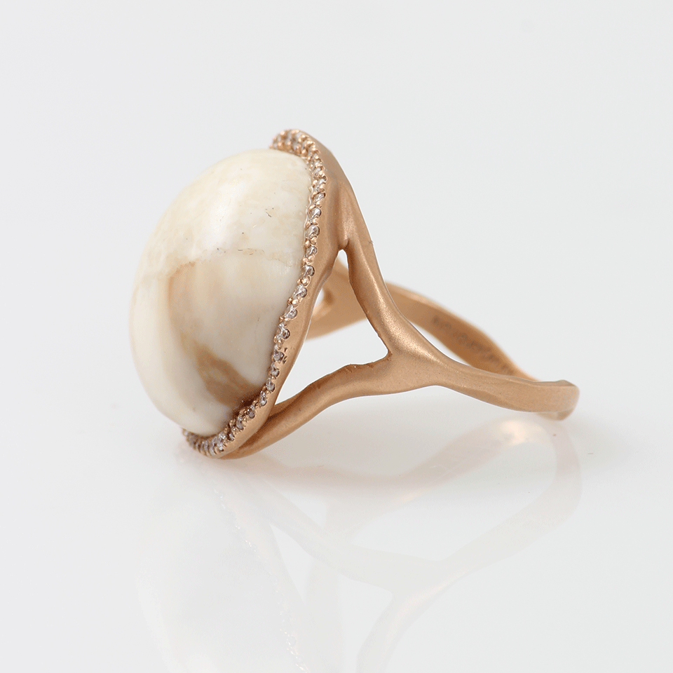 MONIQUE PEAN-Fossilized Walrus Ivory Ring-ROSE GOLD