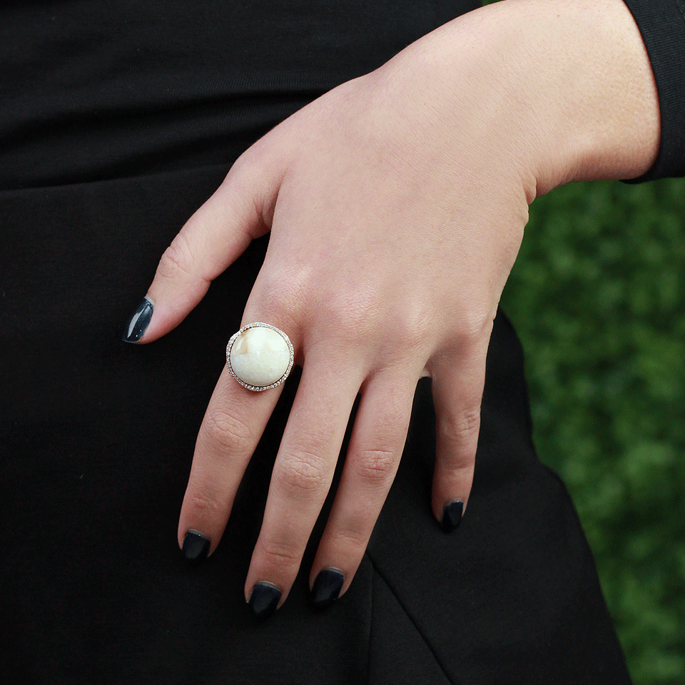 MONIQUE PEAN-Fossilized Walrus Ivory Ring-ROSE GOLD