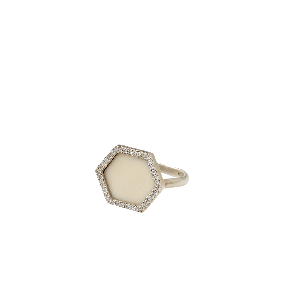 MONIQUE PEAN-Fossilized Woolly Mammoth Midi Ring-WHITE GOLD
