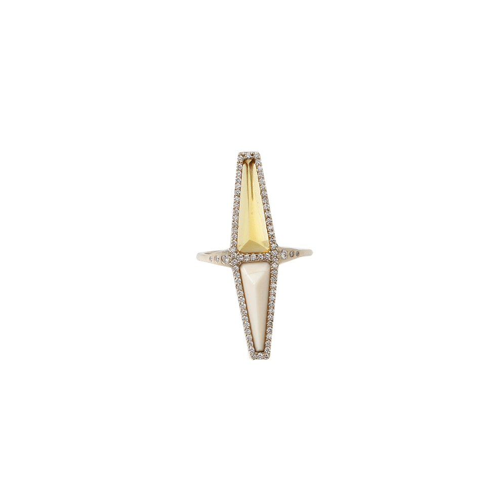 MONIQUE PEAN-Fossilized Woolly Mammoth Ring-WHITE GOLD