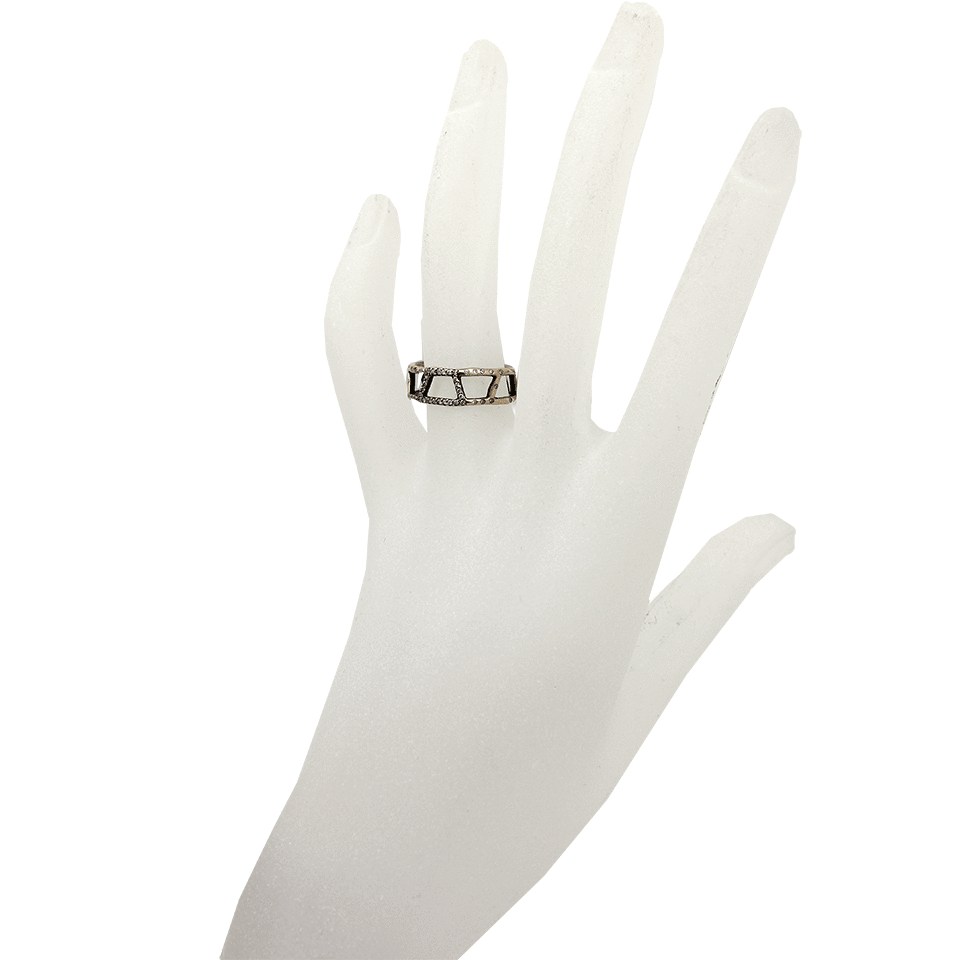 MONIQUE PEAN-Open Trapezoid Ring-WHITE GOLD