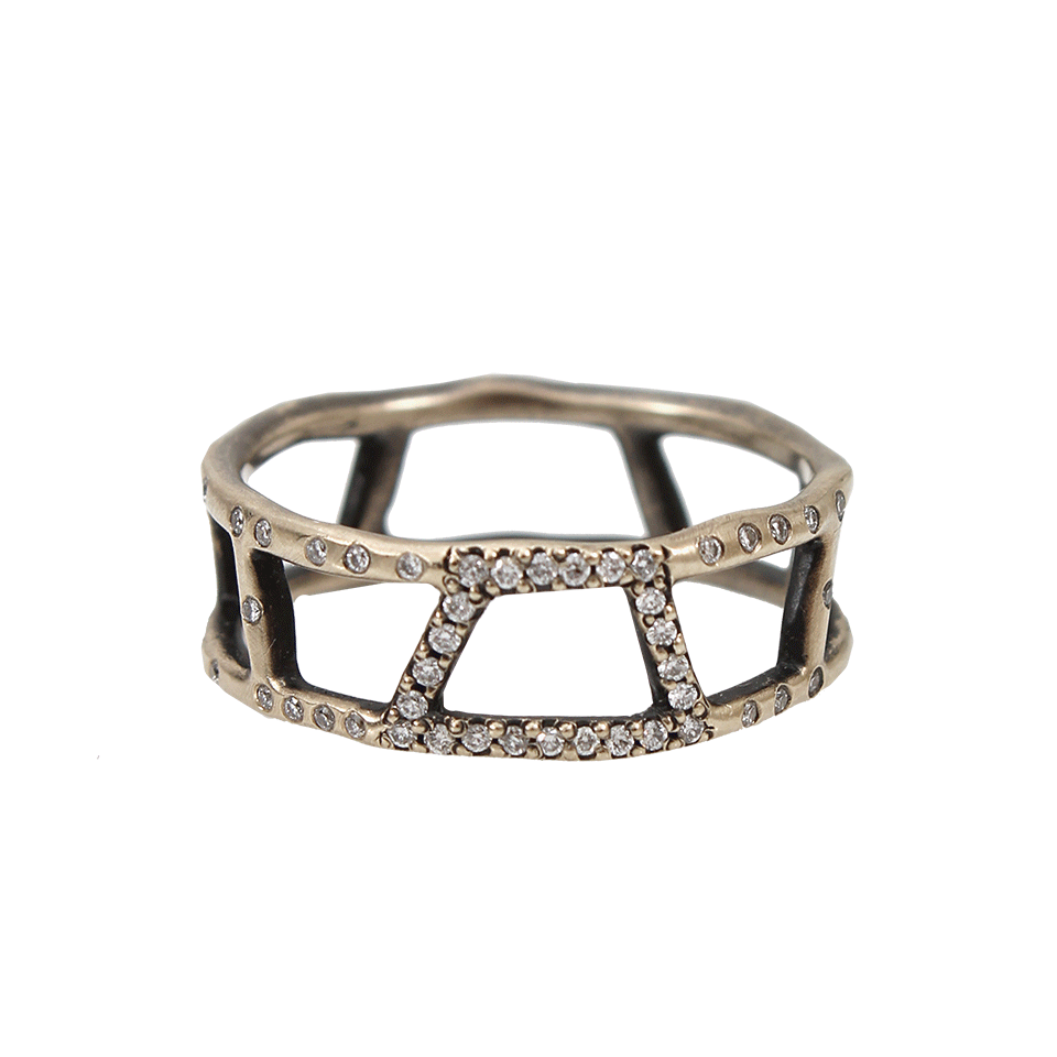 MONIQUE PEAN-Open Trapezoid Ring-WHITE GOLD