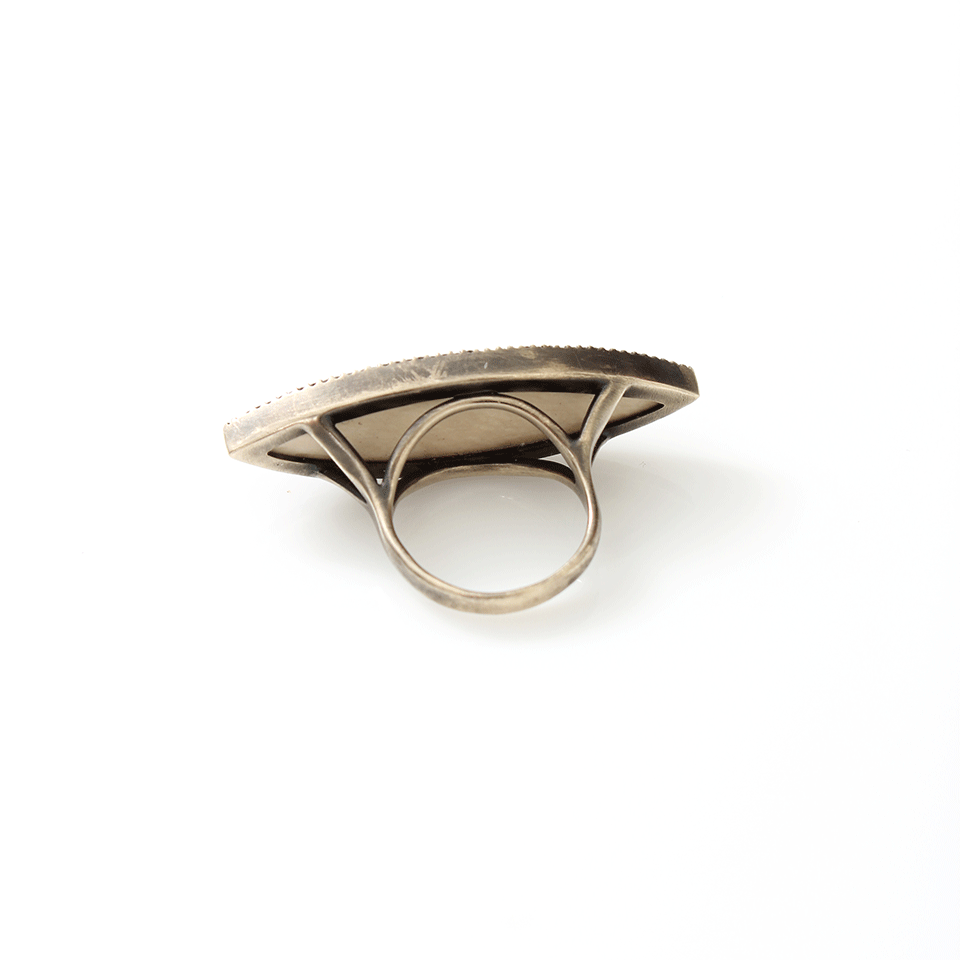 MONIQUE PEAN-Fossilized Woolly Mammoth Muyal Ring-WHITE GOLD