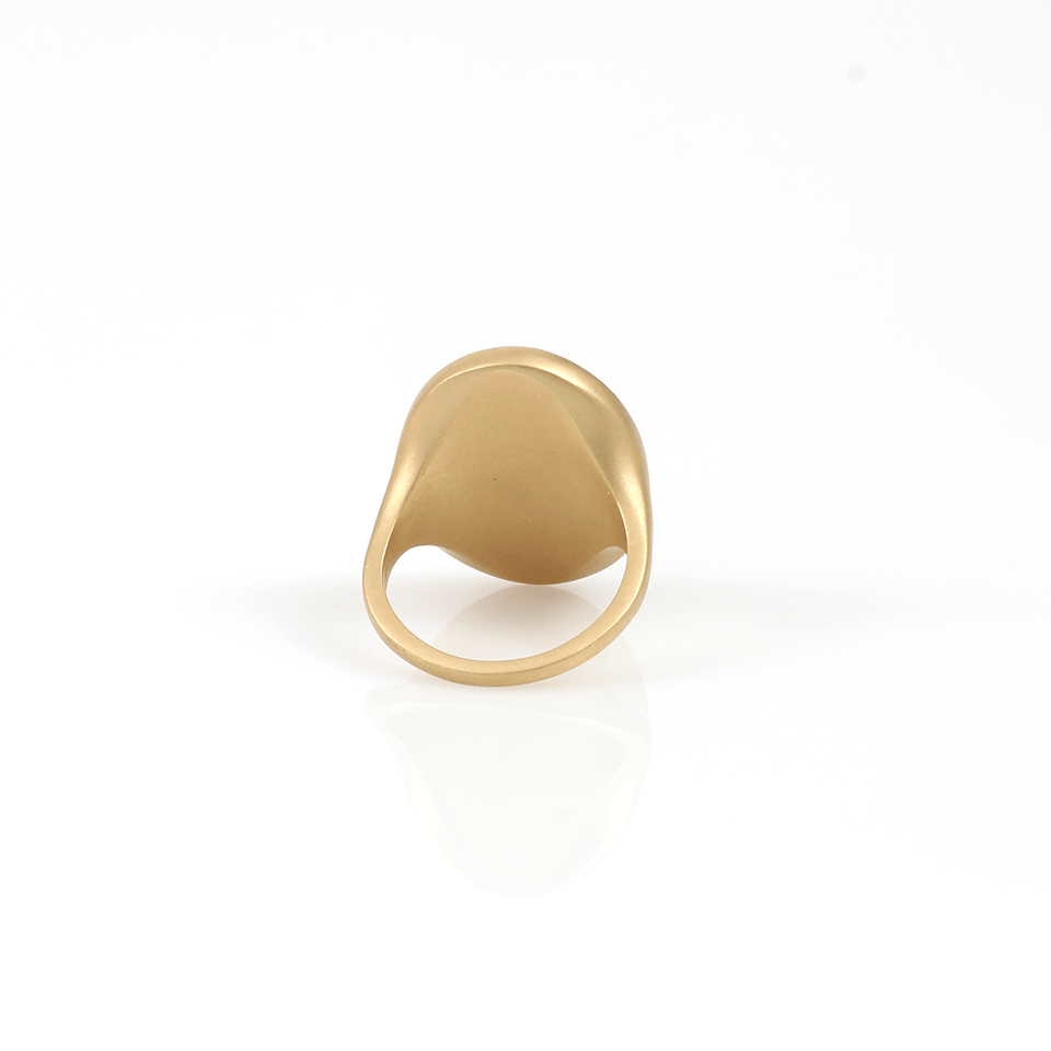 MONIQUE PEAN-Fossilized Woolly Mammoth Oval Ring-YELLOW GOLD