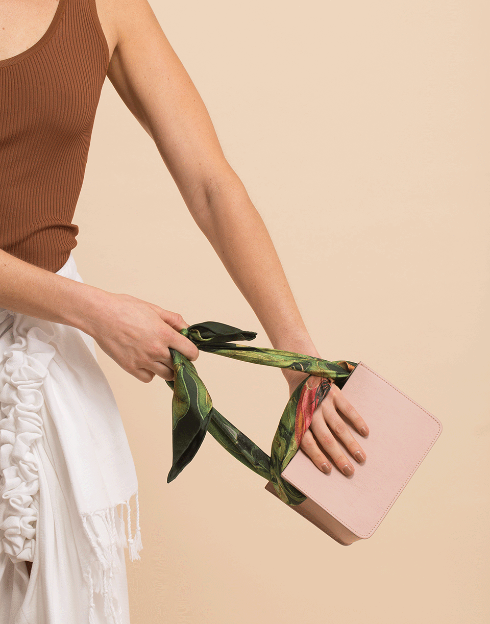 MONTUNAS-Mini Leather Guaria Scarf Handle Bag-PINK