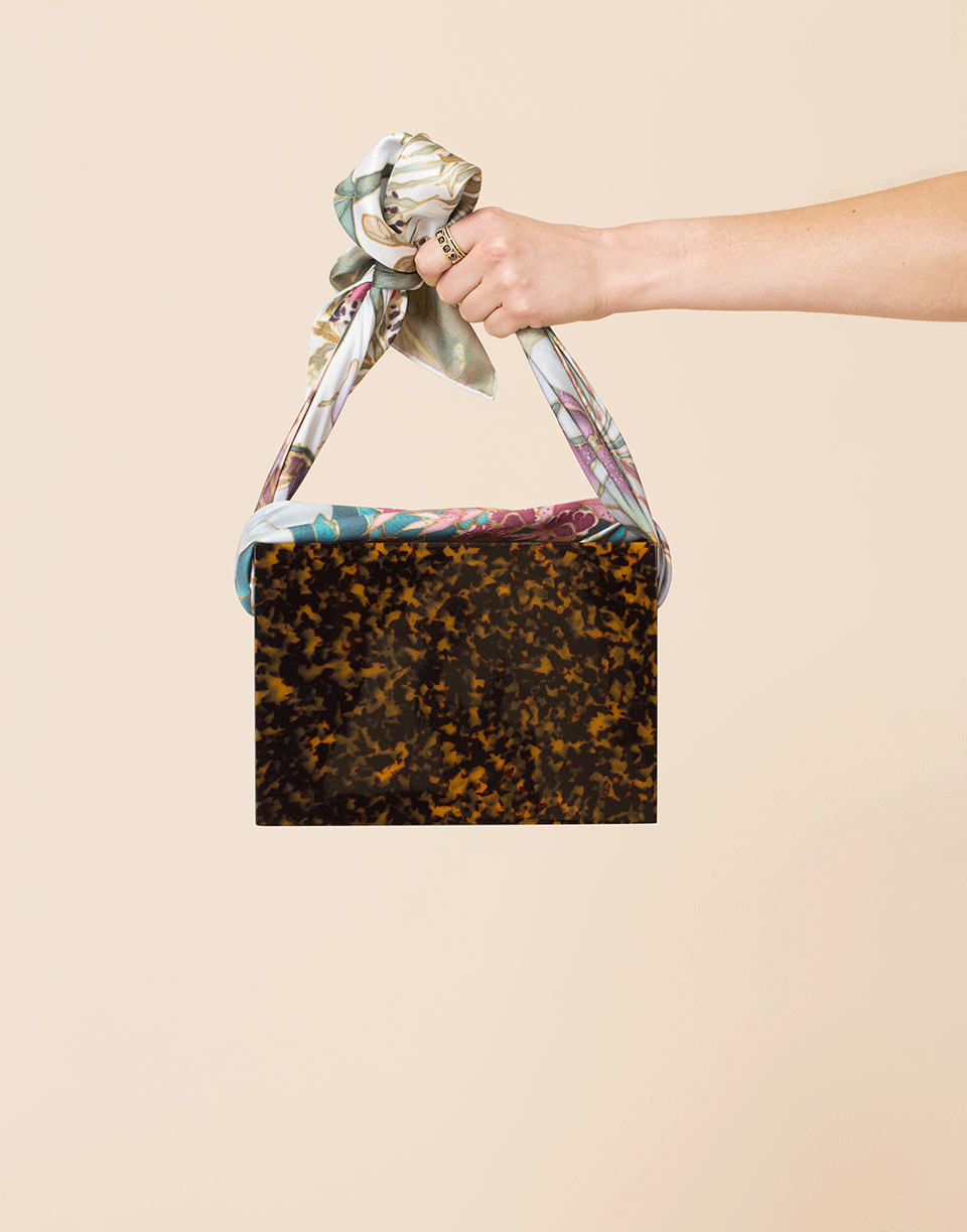 MONTUNAS-Tortoiseshell Guaria Scarf Handle Bag-TORTOISE