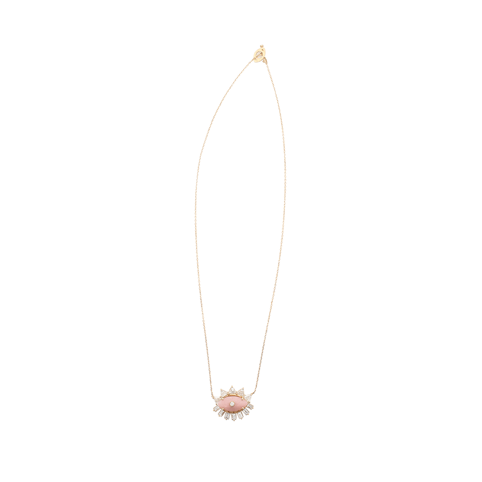 MORAIS x BASHA-Margo Pink Quartz Necklace-YELLOW GOLD