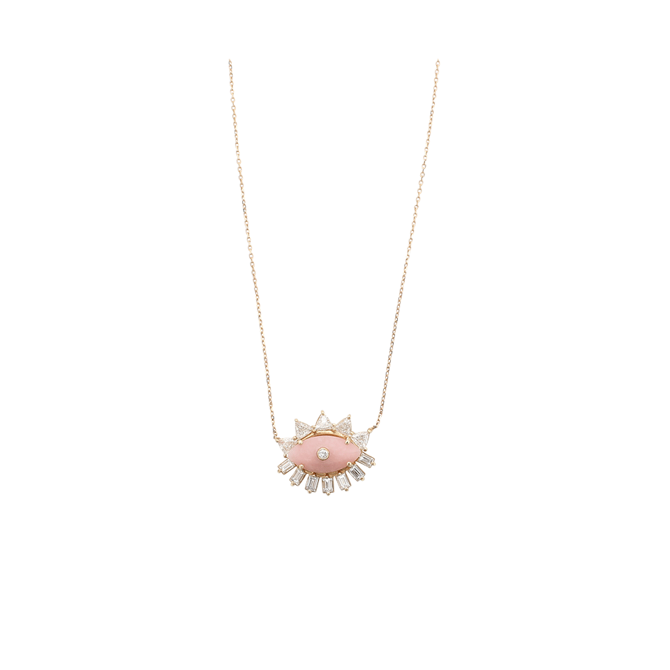 MORAIS x BASHA-Margo Pink Quartz Necklace-YELLOW GOLD